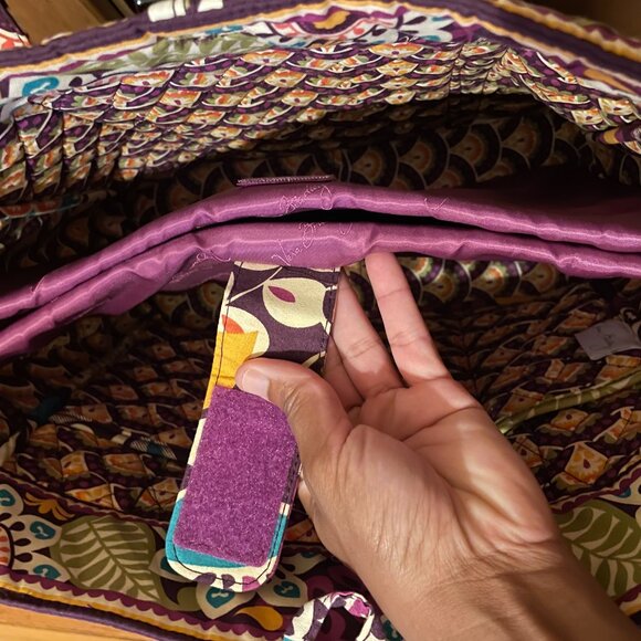 Rare Like New! Vera Bradley Toggle Travel Laptop Tote Bag in retired Plum Crazy! - Picture 6 of 13